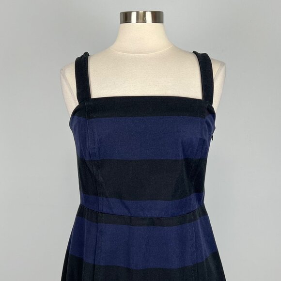 Banana Republic Womens Stripe Square Neck Bi Stretch Dress Blue Black size 8 - Picture 4 of 14